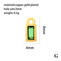 Casual Simple Style Round Rectangle Copper Plating Inlay Zircon 18k Gold Plated Charms main image 9