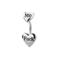 Exaggerated Punk Heart Shape Stainless Steel Copper Plating Inlay Zircon White Gold Plated Belly Ring main image 3
