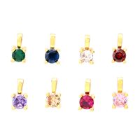 Simple Style Round Copper Plating Inlay Zircon 18k Gold Plated Charms main image 1