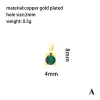Simple Style Round Copper Plating Inlay Zircon 18k Gold Plated Charms main image 5