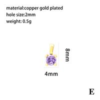 Simple Style Round Copper Plating Inlay Zircon 18k Gold Plated Charms main image 8
