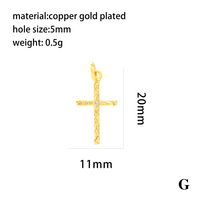 Retro Simple Style Streetwear Cross Sun Heart Shape Copper Plating Inlay Zircon 18k Gold Plated Charms main image 10