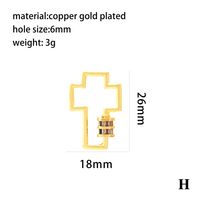 Retro Simple Style Streetwear Cross Sun Heart Shape Copper Plating Inlay Zircon 18k Gold Plated Charms sku image 8