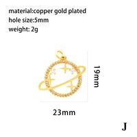 Retro Simple Style Streetwear Cross Sun Heart Shape Copper Plating Inlay Zircon 18k Gold Plated Charms sku image 3