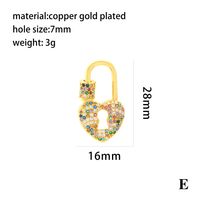 Retro Simple Style Streetwear Cross Sun Heart Shape Copper Plating Inlay Zircon 18k Gold Plated Charms sku image 9