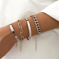 Europe And America Cross Border Ornament Personality Trend Punk Chain English Letters Love Bracelet Four-piece Set main image 3