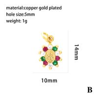 Estilo Ig Elegante Pentagrama Luna Forma De Corazón Cobre Enchapado Embutido Circón Chapado En Oro De 18 Quilates. Encantos sku image 8