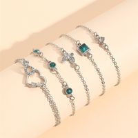 Ig Style Casual Korean Style Heart Shape Butterfly Alloy Inlay Rhinestones Women's Bracelets main image 6