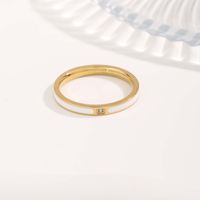Einfacher Stil Klassischer Stil Kreis Römische Ziffer Kariert Titan Stahl Kupfer Überzug Inlay Zirkon Vergoldet Ringe sku image 3