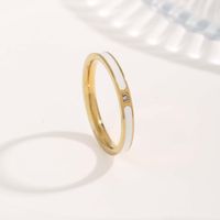 Simple Style Classic Style Circle Roman Numeral Checkered Titanium Steel Copper Plating Inlay Zircon Gold Plated Rings main image 5