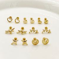 1 Pair Basic Simple Style Star Moon Heart Shape Plating 304 Stainless Steel 14K Gold Plated Ear Studs main image 1