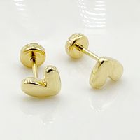 1 Pair Basic Simple Style Star Moon Heart Shape Plating 304 Stainless Steel 14K Gold Plated Ear Studs main image 6