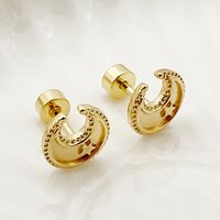 1 Pair Basic Simple Style Star Moon Heart Shape Plating 304 Stainless Steel 14K Gold Plated Ear Studs main image 4
