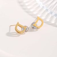 1 Pair Streetwear Irregular Square Water Droplets Plating Titanium Steel Gold Plated Ear Studs main image 7