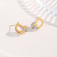 1 Pair Streetwear Irregular Square Water Droplets Plating Titanium Steel Gold Plated Ear Studs sku image 4