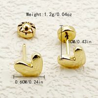 1 Pair Basic Simple Style Star Moon Heart Shape Plating 304 Stainless Steel 14K Gold Plated Ear Studs sku image 4