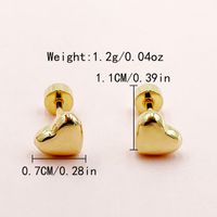 1 Pair Basic Simple Style Star Moon Heart Shape Plating 304 Stainless Steel 14K Gold Plated Ear Studs sku image 6