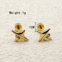 1 Pair Basic Simple Style Star Moon Heart Shape Plating 304 Stainless Steel 14K Gold Plated Ear Studs sku image 1