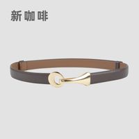 Women Dress Thin Suit Versatile Leather Thin Section Fashion Belt sku image 3