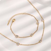 Wholesale Lady Solid Color Titanium Steel Plating Gold Plated Bracelets Necklace main image 5