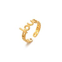 304 Stainless Steel 18K Gold Plated Modern Style Plating Love Open Rings main image 3