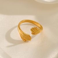 304 Stainless Steel 18K Gold Plated Casual Retro Plating Palm Open Rings main image 1