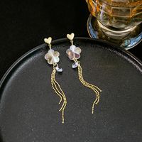 1 Pair Modern Style Sweet Flower Butterfly Inlay Alloy Opal Drop Earrings main image 4