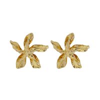 1 Pair Vintage Style Simple Style Roman Style Star Irregular Plating Three-dimensional Alloy Gold Plated Ear Studs main image 4