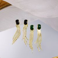 1 Pair Roman Style British Style Tassel Irregular Inlay Alloy Opal Drop Earrings main image 5