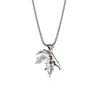 Casual Retro Maple Leaf Stainless Steel Alloy Plating Silver Plated Men's Pendant Necklace main image 2