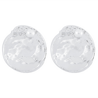 1 Pair Vintage Style Round Inlay Imitation Pearl Alloy Pearl Ear Studs sku image 2