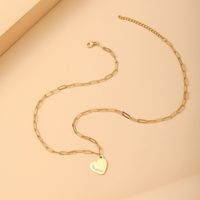 Stainless Steel 18K Gold Plated MAMA Heart Shape Hollow Out Pendant Necklace main image 4