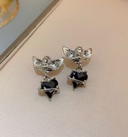 1 Pair Elegant Streetwear Heart Shape Plating Inlay Alloy Zircon Drop Earrings main image 1