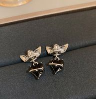 1 Pair Elegant Streetwear Heart Shape Plating Inlay Alloy Zircon Drop Earrings main image 2
