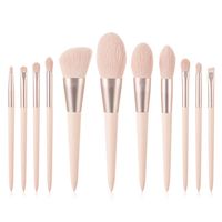 Casual Pu Leather Wooden Handle Makeup Brushes 1 Set sku image 1