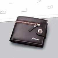 Men's Solid Color Pu Leather Zipper Buckle Wallets sku image 2