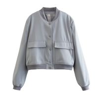 Women's Casual Solid Color Pocket Button Single Breasted Coat Jacket main image 3