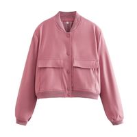 Women's Casual Solid Color Pocket Button Single Breasted Coat Jacket main image 2