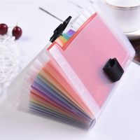 Rainbow File Holder Folder File Binder Plastic Rope Bundle Office A6 Mini Bill Bag 13 Grid Storage Clip Wholesale main image 5