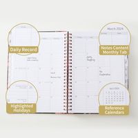 Planner Anglais Rollover Coil Notebook Avec Pages Diviseur main image 3