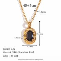Classic Style Round Stainless Steel Plating Zircon 18k Gold Plated Pendant Necklace main image 5