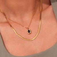 Classic Style Round Stainless Steel Plating Zircon 18k Gold Plated Pendant Necklace main image 2