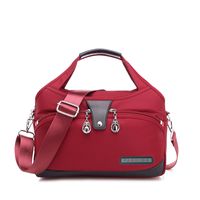 Women's Medium Oxford Cloth Color Block Vintage Style Classic Style Zipper Handbag sku image 1