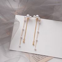 1 Pair Elegant Simple Style Leaf Flower Bow Knot Inlay Imitation Pearl Alloy Rhinestones Drop Earrings sku image 13