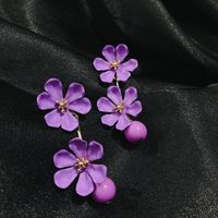 1 Pair Elegant Simple Style Leaf Flower Bow Knot Inlay Imitation Pearl Alloy Rhinestones Drop Earrings sku image 11