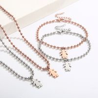Stainless Steel 18K Gold Plated Casual Simple Style Plating Geometric Bracelets Necklace main image 2