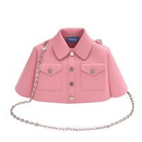 Women's Medium Pu Leather Solid Color Basic Streetwear Square Zipper Shoulder Bag Crossbody Bag Chain Bag sku image 4