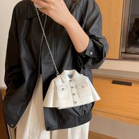 Women's Medium Pu Leather Solid Color Basic Streetwear Square Zipper Shoulder Bag Crossbody Bag Chain Bag main image 4