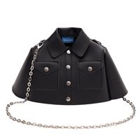 Women's Medium Pu Leather Solid Color Basic Streetwear Square Zipper Shoulder Bag Crossbody Bag Chain Bag sku image 2