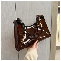 Women's Small Pvc Solid Color Streetwear Square Zipper Shoulder Bag Crossbody Bag Underarm Bag sku image 4
